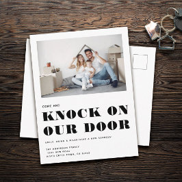 Funny Spaß Neue Adresse Einfaches Foto bewegen Ankündigungspostkarte