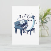 Funny, Spaß & Niedlich Ghost Pianomusik Kunst, Dic Einladung (Stehend Vorderseite)