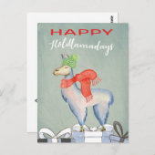 Funny Spaß Niedlich Llama Urlaub Postkarte (Vorne/Hinten)