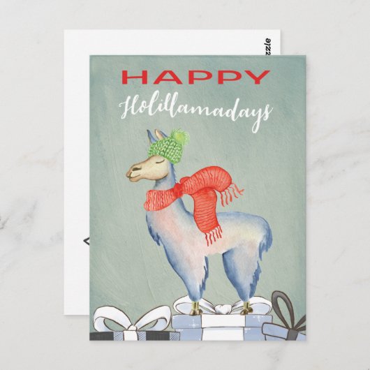 Funny Spaß Niedlich Llama Urlaub Postkarte (Vorne/Hinten)