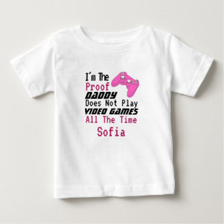 Funny Spaß Papdy spielt kein Videospiel Baby T-shirt
