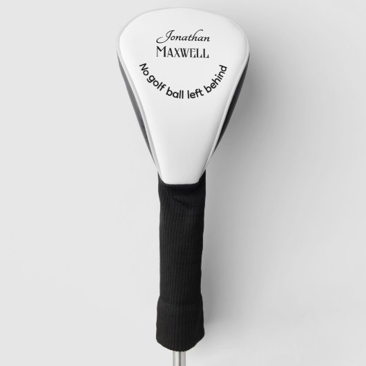 Funny Spaß Personalisierte Namen Moderne Schwarze Golf Headcover (Vorderseite)