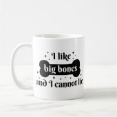 Funny Spaß spielend Bold Black Bone Letting Hund Kaffeetasse (Links)