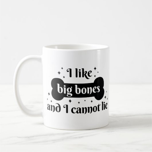 Funny Spaß spielend Bold Black Bone Letting Hund Kaffeetasse (Links)