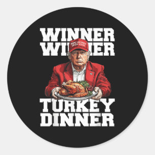 Funny Spaß Trump Gewinner Türkei Abendessen als Runder Aufkleber