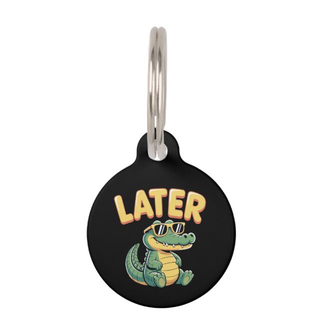 Funny Spater Gator Unglaublich witzig Alligator Pu Haustiermarke (Vorderseite)