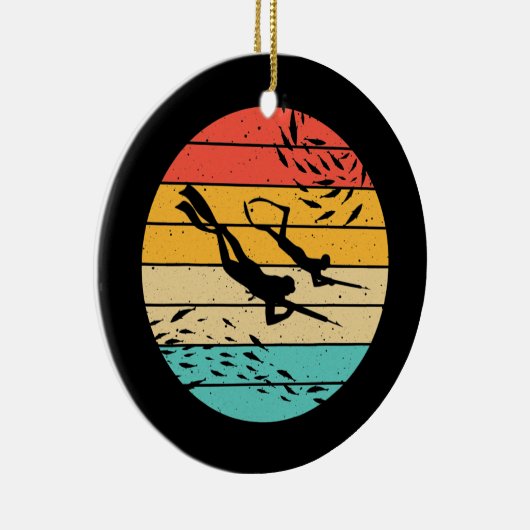 Funny Spearfishing Geschenk für Männer Frauen tauc Keramik Ornament (Rechts)