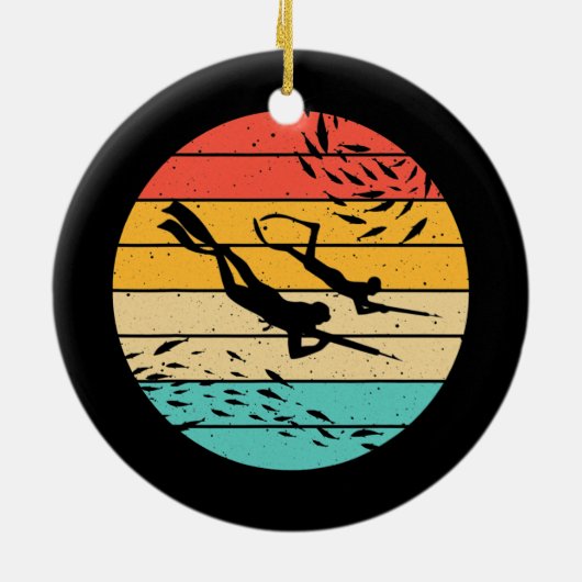 Funny Spearfishing Geschenk für Männer Frauen tauc Keramik Ornament (Hinten)