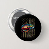 Funny Specklklk Brook Trout American Flag Fishing  Button (Vorne & Hinten)