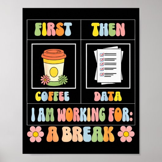 Funny Sped Teacher Special Education First Coffee Poster (Vorne)