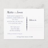 Funny Speech Bubble Save the Date Ankündigungspostkarte (Rückseite)