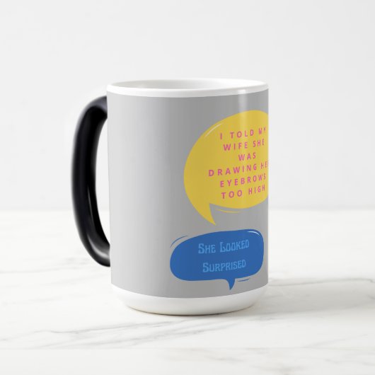 Funny Speech Eyebrows Morphing Tasse (Vorderseite Links)