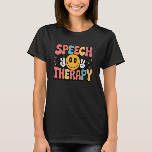 Funny Speech Pathologe Retro Speech Therapie T-Shirt (Vorderseite)
