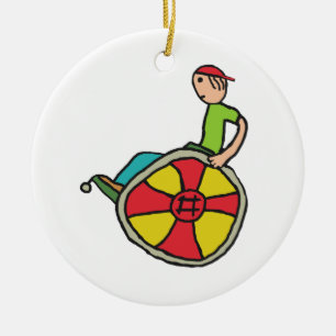 Funny Speedy Rollstuhlbenutzer Keramik Ornament
