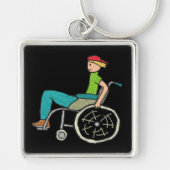 Funny Speedy Rollstuhlbenutzer Schlüsselanhänger (Vorne)