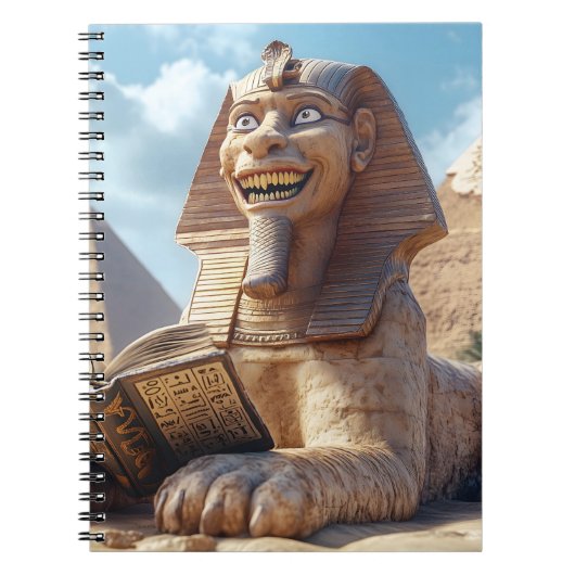 Funny Sphinx Statue Lesen antikes Buch in Ägypten (Vorderseite)
