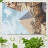 Funny Sphinx Statue Lesen antikes Buch in Ägypten Geschirrtuch (Gefaltet)