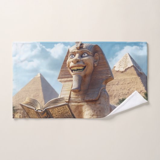 Funny Sphinx Statue Lesen antikes Buch in Ägypten Handtuch (Handtuch)