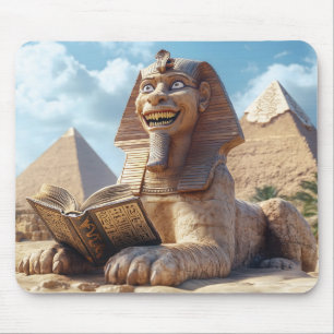 Funny Sphinx Statue Lesen antikes Buch in Ägypten Mousepad