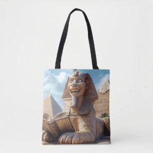 Funny Sphinx Statue Lesen antikes Buch in Ägypten Tasche