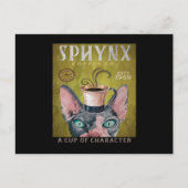 Funny Sphynx Cat Coffee Co. A Cup Of Character Postkarte (Vorderseite)
