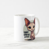Funny Sphynx Cat Dad Cartoon Art Kaffeetasse (VorderseiteRechts)