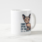 Funny Sphynx Cat Dad Illustration Jumbo-Tasse (Vorderseite Rechts)