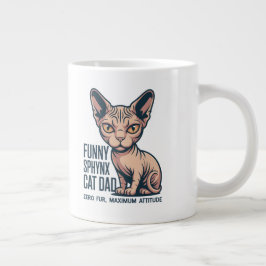 Funny Sphynx Cat Dad Illustration Jumbo-Tasse