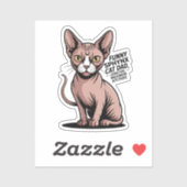 Funny Sphynx Cat Dad Vector Art Aufkleber (Blatt)
