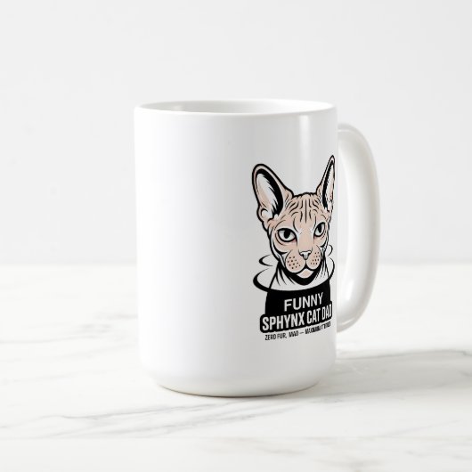 Funny Sphynx Cat Dad Vector Art Kaffeetasse (VorderseiteRechts)
