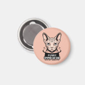 Funny Sphynx Cat Dad Vector Art Magnet (Vorderseite/Rückseite)