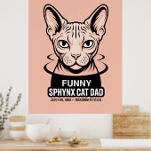 Funny Sphynx Cat Dad Vector Art Poster (Küche)
