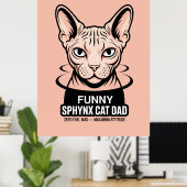 Funny Sphynx Cat Dad Vector Art Poster (Heimbüro)