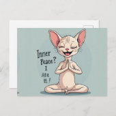 Funny Sphynx Cat Inner Peace Art Postkarte (Vorne/Hinten)