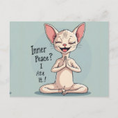 Funny Sphynx Cat Inner Peace Art Postkarte (Vorderseite)