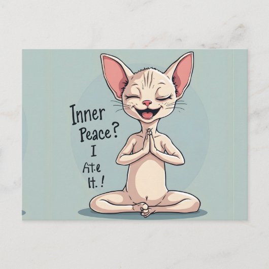 Funny Sphynx Cat Inner Peace Art Postkarte (Vorderseite)