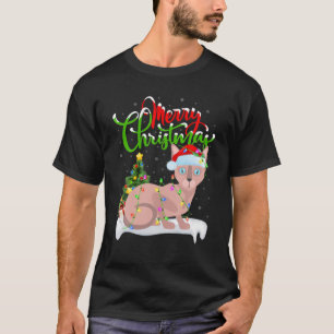 Funny Sphynx Cat Lover Xmas Lighting Sphynx Cat Ch T-Shirt