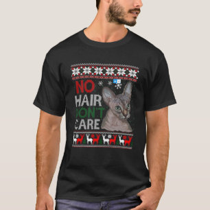 Funny Sphynx Cat Ugly Christmas Sweater Haairless T-Shirt