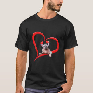 Funny Sphynx Cat Valentine Pet Kitten Chat Lover T-Shirt