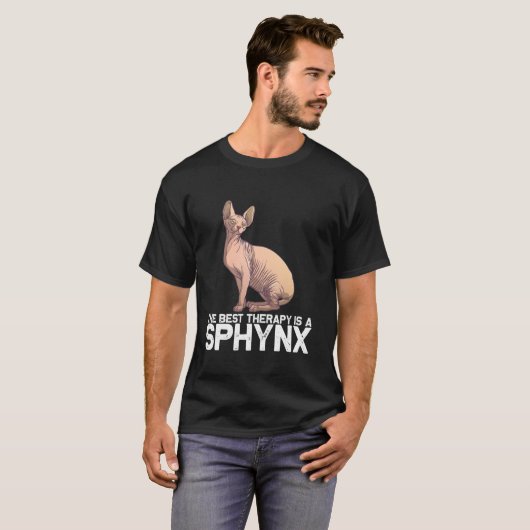 Funny Sphynx Katzendesign für Männer Frauen Haarlo T-Shirt (Vorne ganz)