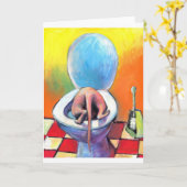 Funny Sphynx sphinx cat drinking Karte (Gelbe Blume)