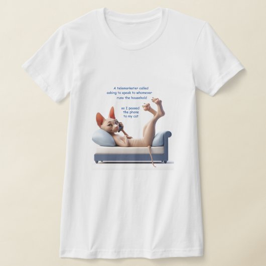 Funny Sphynx Telemarketer T - Shirt (Ablage )