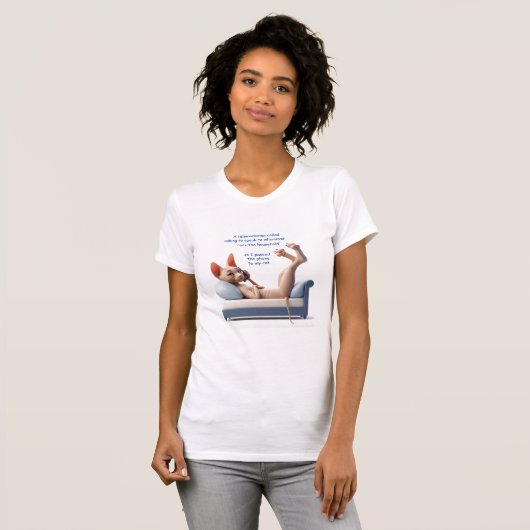 Funny Sphynx Telemarketer T - Shirt (Vorne ganz)