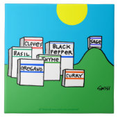 Funny Spices Cartoon Farbenfrohe Küche Trivet Fliese (Vorderseite)