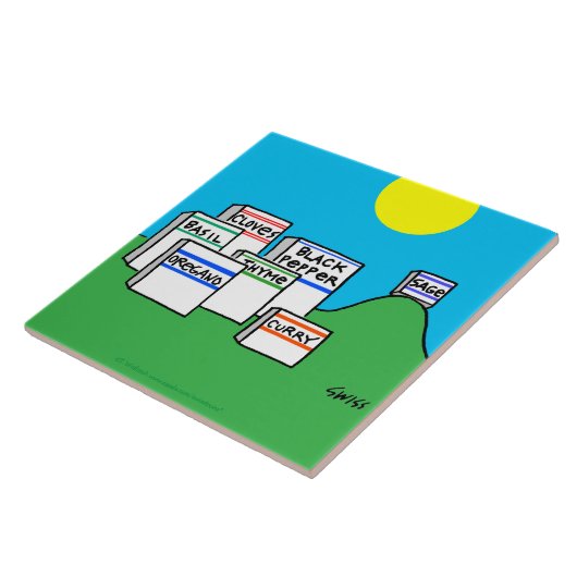 Funny Spices Cartoon Farbenfrohe Küche Trivet Fliese (Seite)