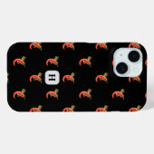 Funny Spicy Chili auf Feuermuster Case-Mate iPhone Hülle (Rückseite (Horizontal))