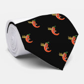 Funny Spicy Chili auf Feuermuster Krawatte (Gerollt)