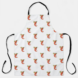Funny Spicy Chili auf Feuermuster Schürze