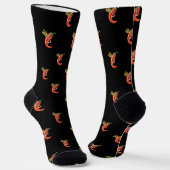 Funny Spicy Chili auf Feuermuster Socken (Gewinkelt)