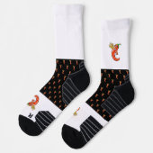 Funny Spicy Chili auf Feuermuster Socken (Links)